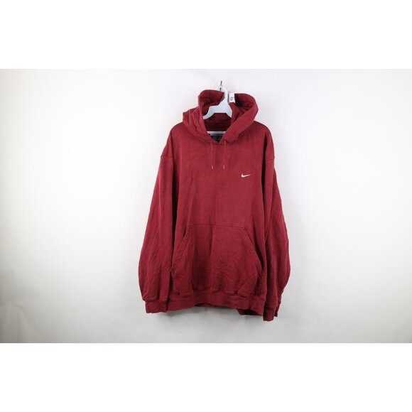Vintage Y2K Nike Mens XL Faded Travis Scott Mini Swoosh Hoodie Sweatshirt Red - Picture 1 of 15